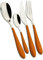 BUGATTI GGOU-023F50 Gioia Ménagère de 24 Pièces Service de Table SAN/Acier Orange 22 x 8 x 30 cm