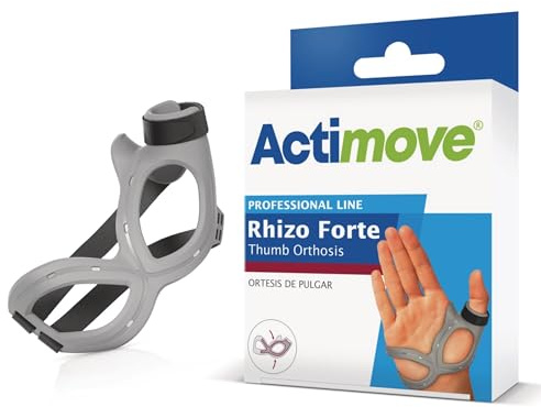 Actimove Professional Line Rhizo Forte Thumb Orthosis –Thumb Brace for Osteoarthritis, Skier’s Thumb, Rheumatoid Arthritis, Sprains – Patented Design – Right – Grey, Medium