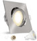 linovum LED Einbaustrahler Spot eckig GU10 schwenkbar - Einbauleuchte LED Edelstahl Optik inkl. LED GU10 6W neutralweiß 230V