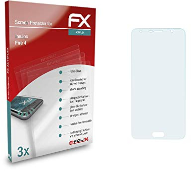 atFoliX Schutzfolie kompatibel mit InnJoo Fire 4 Folie, ultraklare und flexible FX Displayschutzfolie (3X)