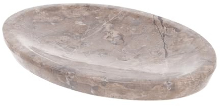 Marmor Seifenschale, Zen Schale für den Waschtisch, elegant, grau 16cm | Handgefertigte Schale aus Marmor, vielseitig einsetzbar, natürliche Maserung, ideal für Holz- und Steinwaschtische.