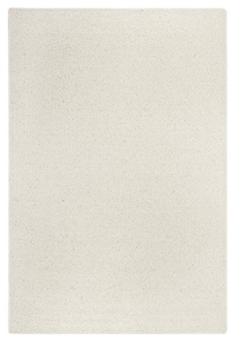 -LUXOR- living Teppich Mazzolla - Wollteppich Natur Schurwolle Teppich Wohnzimmer flauschig Wohnzimmerteppich 50 x 80 cm Creme