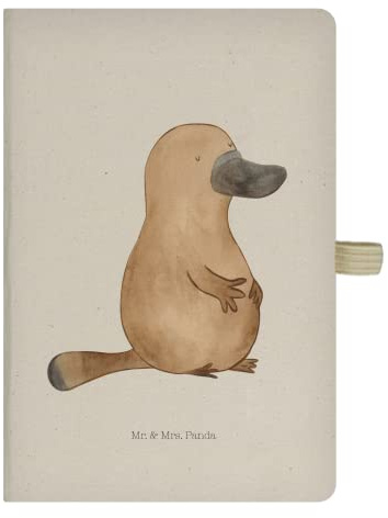 Mr. & Mrs. Panda Tagebuch Schnabeltier Mut - Geschenk, Notizbuch A5, Motivation, Journal, Kladde, Büro, Weltreise, Lebensweisheit, Meer, Schreibheft, Arbeit