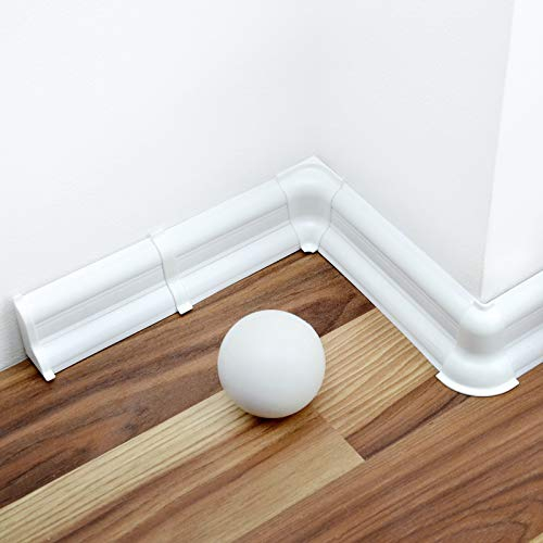 [DQ-PP] 2 Meter Sockelleiste 52mm PVC Weiß Laminatleisten Fussleisten aus Kunststoff Laminat Dekore