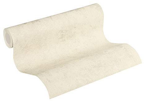 Livingwalls Vliestapete New Walls Tapete Urban Grace Vintage Uni Optik 10,05 m x 0,53 m creme metallic Made in Germany 374252 37425-2