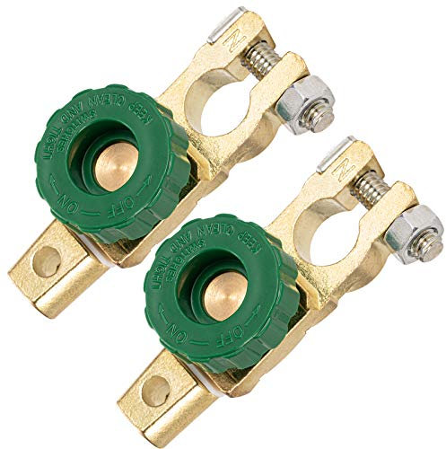CZC AUTO Battery Quick Disconnect Switch - Top Post Cut/Shut Off Switch, Battery Master Isolator for Boat, Car, Truck, RV, Camper, Tractor Vehicles (2 Pack)