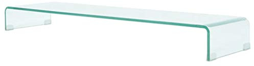SKM TV-Tisch/Bildschirmerhöhung Glas Transparent 120x30x13 cm