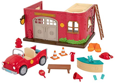 Li'L Woodzeez-Departamento de Seguridad Honeysuckle Hollow WZ6609Z L'il Woodzeez Juego de estación de Bomberos, Color, Piccolo (Branford Ltd