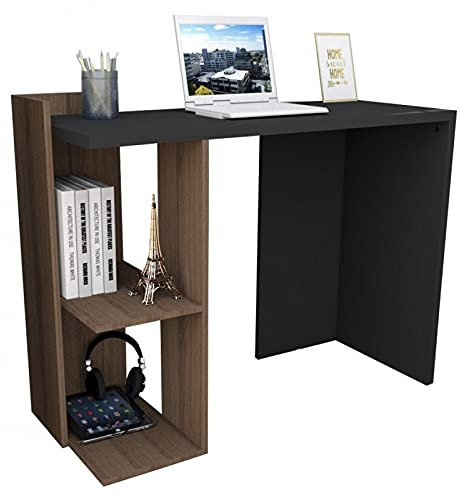 Punto Bureau 1 Caisson Noyer et Noir 2 Niches L 101.5 H 75 P 41.5 cm