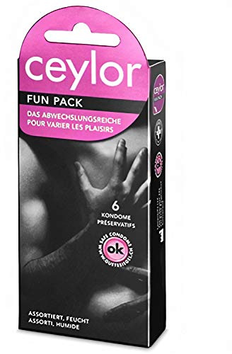 Ceylor Fun-Pack Kondomsortiment (6 Kondome), verpackt im hygienischen Dösli für einfache Handhabung, Top-Qualität, Qualitätsmarke aus der Schweiz