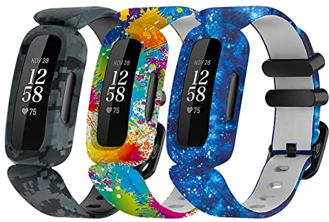 Chofit Armband kompatibel mit Fitbit Ace 3, weiches Silikon-Ersatzarmband mit Blumenmuster, Armband für Kinder für Ace 3 Aktivitätstracker (3A)