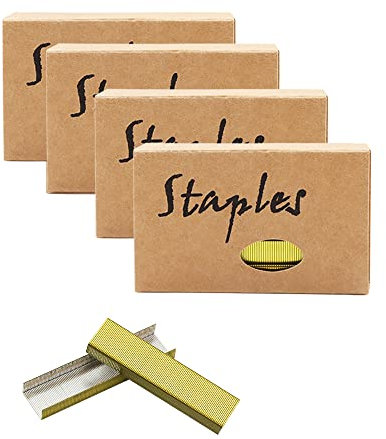 Standard-Heftklammer-Set, Gelbgold, 26/6, 12 mm breit, 1000 Stück pro Box, 4 Boxen/Packung, 4000 Heftklammern für Büro, Schule, Zuhause, Heftklammern, Nachfüllpackungen (4 Boxen, Gelbgold)