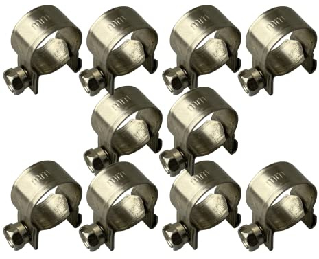 Boltza® Stainless Steel SS304 Mini Fuel Hose Line Pipe Clips x10 (8-10mm)
