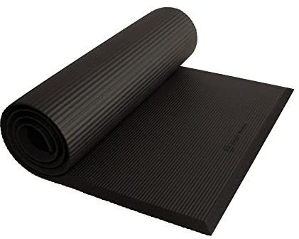 Hugger Mugger Ultimage Yogamatte – Schwarz – Ultimative dicke, griffige, weiche Yogamatte, extra lang und breit, und extra Kissen