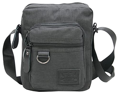 J.Jones Herren Schultertasche - Umhängetasche für Männer - Crossover Bag | Kleiner Messenger Bag, Leicht, Reißverschluss, bequem breiter Schultergurt