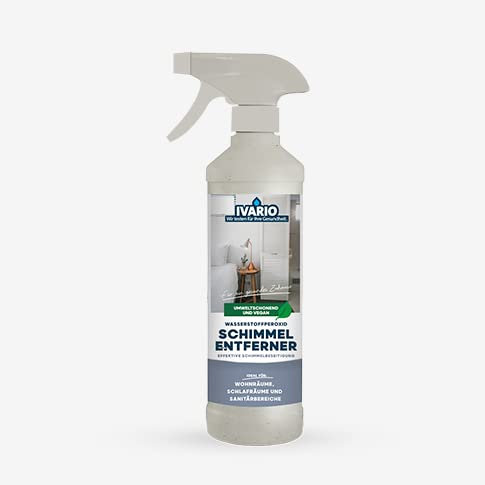 IVARIO Schimmelspray mit Wasserstoffperoxid - Schimmelentferner für schnelle und einfache Schimmelbeseitigung | Ideal für Wand, Bad, Silikonfugen uvm.