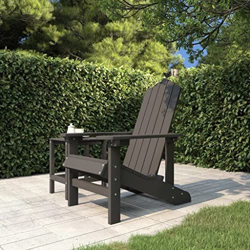 homiuse Adirondack-Gartenstuhl Anthrazit GartenmöBel Adirondack Chair Adirondack Stuhl Holz Loungesessel GartenstüHle Armlehnstuhl Schaukelstuhl Holz Gartensessel Holz HDPE 73x83x92 cm