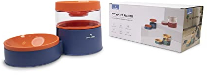 Comedero y Bebedero para Gatos, 2 en 1, Azul, Dispensador Automático de Agua, 1L