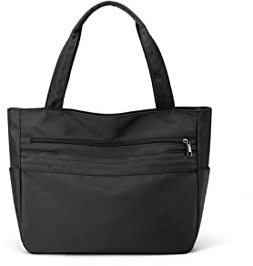 CORIOS Borsa a Mano in Nylon Impermeabile Multifunzionale a Tracolla, Tote da Donna per Lavoro, Shopping, Scuola, Viaggi e Uso Quotidiano - Nero