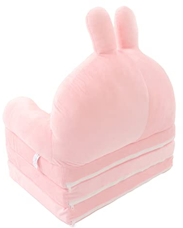 Faltbares Schlafsofa für Kinder, Waschbares Cartoon-faltbares Kindersofa, Breite Armlehne, Niedliche Form für Schlafzimmer (Rosa)