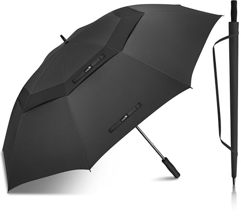 ZOMAKE 80 Inch Große Golfschirm XXXXL,Manuell Öffnen Doppelkappe Große Regenschirm,Übergroß Windfest Wasserdichte Golf Regenschirm für Familien Damen Herren im Outdoor