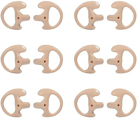 UAYESOK Replacement Earmold Soft Silicone Ear Buds Eartips for Motorola Kenwood Two Way Radio Air Acoustic Coil Tube Walkie Talkie Covert Earpiece Headset (Small*6, Beige)