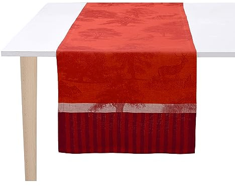 Le Jacquard Français 29023 Tischläufer Souveraine Carmin 50x150 cm Leinen