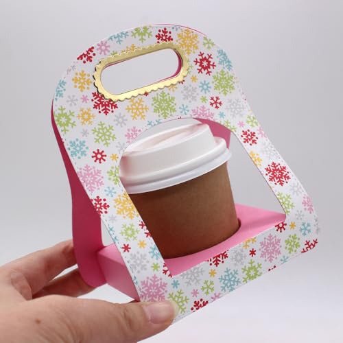 KSCRAFT 4oz Coffee Cup Carrier Metal Cutting Dies Stencils for DIY Scrapbooking Decorative Embossing DIY Paper Card, CU923, Silver