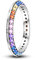 NARMO Ringe für Frauen - 925 Sterling Silber - Bunte Cubic Zirkonia - Druck Ring - Stapelbar - Größe 57mm - Eternity Ring