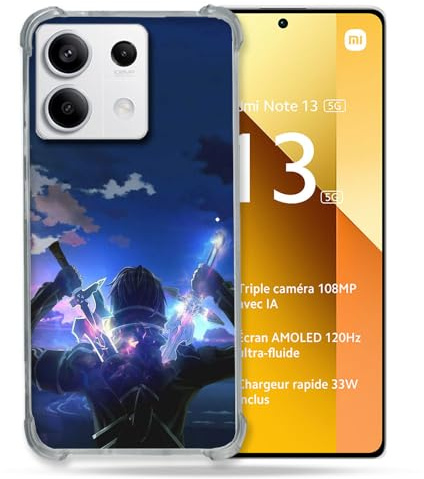 Cokitec Verstärkte Schutzhülle für Xiaomi Redmi Note 13 5G Manga SAO Sword Art Online Epee