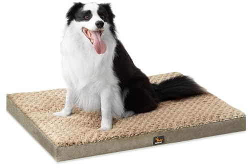 SOFTMATE Hundebett für XXXL Hunde bis zu 68.0 kg mit orthopädischem Schaumstoff, wasserdichter Bezug, abnehmbarer und waschbarer Bezug, flauschiges Hundekäfigbett mit rutschfester Unterseite