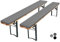 Pesonlook 2er Set Bierbankauflage für Bierzeltgarnitur, Bankauflage mit Reißverschluss 220 x 25 x 3cm, waschbare Bierbankauflagen, gepolsterte Auflage für Biertisch und Partyzeltgarnitur (grau)
