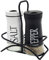 Set de 2 Salières et Poivrières en Acier Inoxydable et Verre, Salière et Poivrière de Qualité Supérieur, Pot a Sel Accessoires de Cuisine (Noir et blanc)