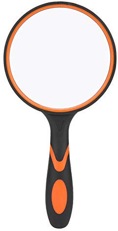 Nikou 4-Fache Lupe, Lupen, Vergrößerungsglas Handlupe mit Gummigriff Lupenglas zum Lesen oder Insekten Beobachten(100x100mm)