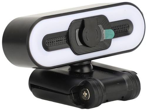 VELATEMOR 4K Webcam Built in Microphone, USB PC Camera Auto Beauty, Super Bright Fill Light for Laptop Computer LCD Display