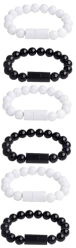 Hoement 6stücke Kreatives -c USB Daten Und Ladekabel Armband Magnetische Perlenarmband-datenleitung Kompatibel Mit Type-c -wickel Und Eleganter Look USB Synchronisation