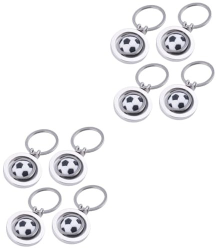 Happyyami 2 Sets 4-teiliger Einzigartiger Fußball-schlüsselring Für Fußballfans Robuster Fußball- Aus Metall Kreativer Schlüsselanhänger Für Partydekorationen