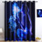Verdunkelungsvorhänge H166 x B75 cm (2er Pack) Modernes Mädchen Atmet Fluoreszierenden Rauch Aus Blau Schwarz, Blickdichte Vorhänge mit Ösen Isolierung, Vorhänge für Schlafzimmer Wohnzimmer