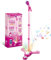 Kids Microphone and Stand kids Karaoke Machine Childrens Microphone Set Adjustable Stand with Rotating Stage Lighting Gift for Girls Birthday Party Pastime