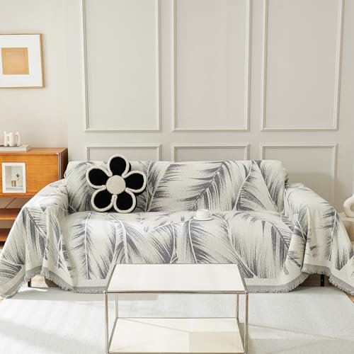 Geila Sofadecke, 2/3/4 Sitzer, rutschfeste Sofabezug, Stretch-Sofaschoner, kratzfestes Sofahandtuch (Gray, 180 * 340cm)