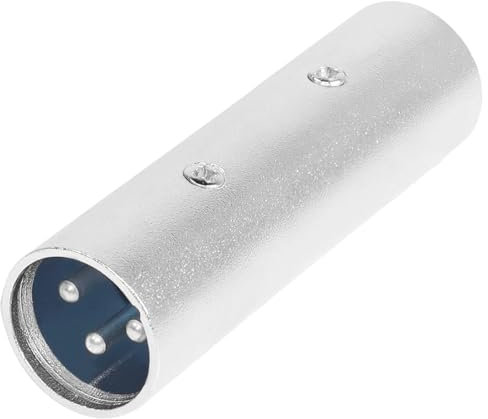 Adaptador de Cambiador de Género XLR, Acoplador de Conector Macho a Macho XLR de 3 Pines, Adaptador de Conexión para Cable, Compatible con Micrófono, Mezclador, 1PC