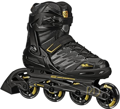 Roller Derby AERIO Q-60 Men's Inline Skates, Black/Gold, Size 12