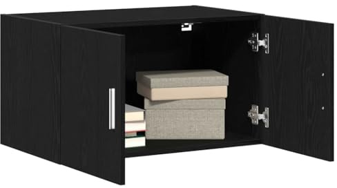 vidaXL Wandschrank Schwarz Eichen-Optik 70 x 42,5 x 40 cm | Bietet viel Platz zum Verstauen von Dingen, Aus strapazierfähigem Holzwerkstoff gefertigt,
