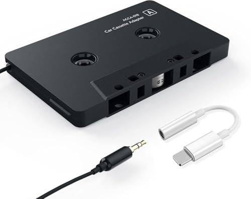 Kitgody Car Audio aux Cassette Adapter and a Smartphone to 3.5 mm Headphone Jack Adapter,Compatible for iphone,ipad and all apple IOS system Devices