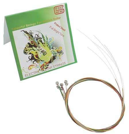 Set mit 6 Saiten für E-Gitarren, bunt, mit Anti-Rost-Beschichtung, akustisches Zubehör, geeignet für E-Gitarren