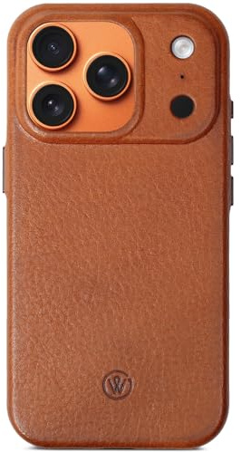 GOOD WILHELM Lederhülle Kompatibel mit iPhone 17 Pro Max - Handmade Premium Case, Pflanzlich gegerbtes Leder, 360° Schutz, magnetisches Laden (Qi), Echtleder Hülle (Cognac, iPhone 17 Pro Max)