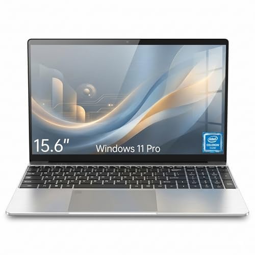 2026 PC Portatile da 15.6, Computer Portatile con Win 11 Pro, Notebook Celeron 5205U, Laptop 8GB RAM 512GB SSD, USB 3.0, HDMI, Display FHD 1920x1080, Wi-Fi 5, Impronta/Tastiera retroilluminata