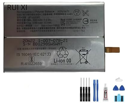 RUI XI Akku kompatibel für Sony Xperia XZ2 H8296 PF22 SO-03K SOV37 702SO H8216 3180mAh 3,85V LIP1655ERPC Handy-Akku