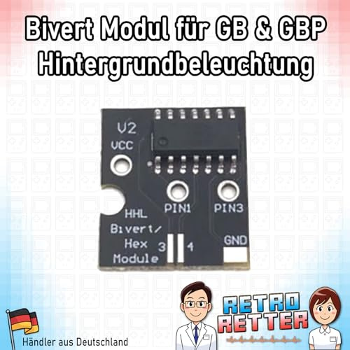 RetroRetter Bipolar-Inverter Bivert Hex Mod Chip v2 Modul für GameBoy Classic und Pocket