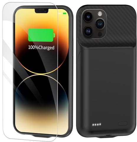 TAYUZH Battery Case compatible with iPhone 12 Pro Max, 13 Pro Max, 14 Pro Max, 14 Plus, 10000mAh Portable Rechargeable Charging Case, 6.7 Inch Black